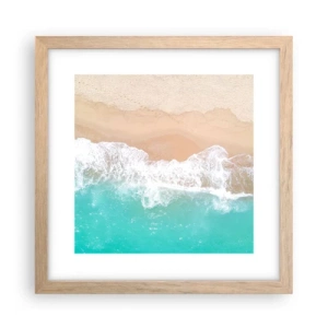 Affiche dans un chêne clair - Poster - Caresse de l'océan - 30x30 cm