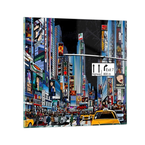 Impression sur verre - Image sur verre - Grande nuit de bande dessinée - 60x60 cm