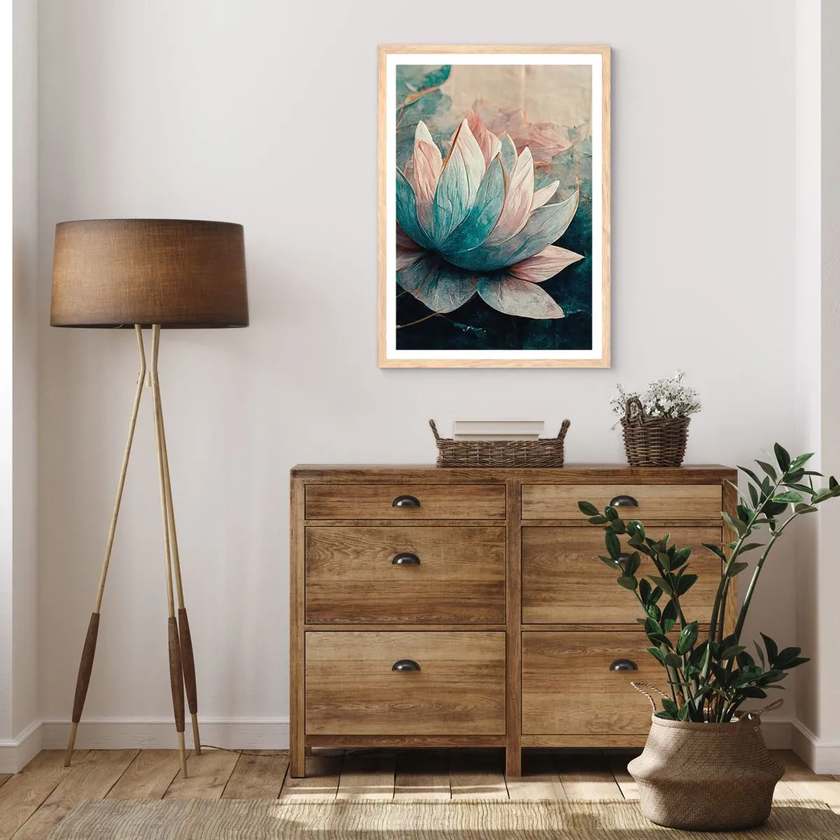 Affiche dans un chêne clair - Poster - Les étoiles du lac - 61x91 cm