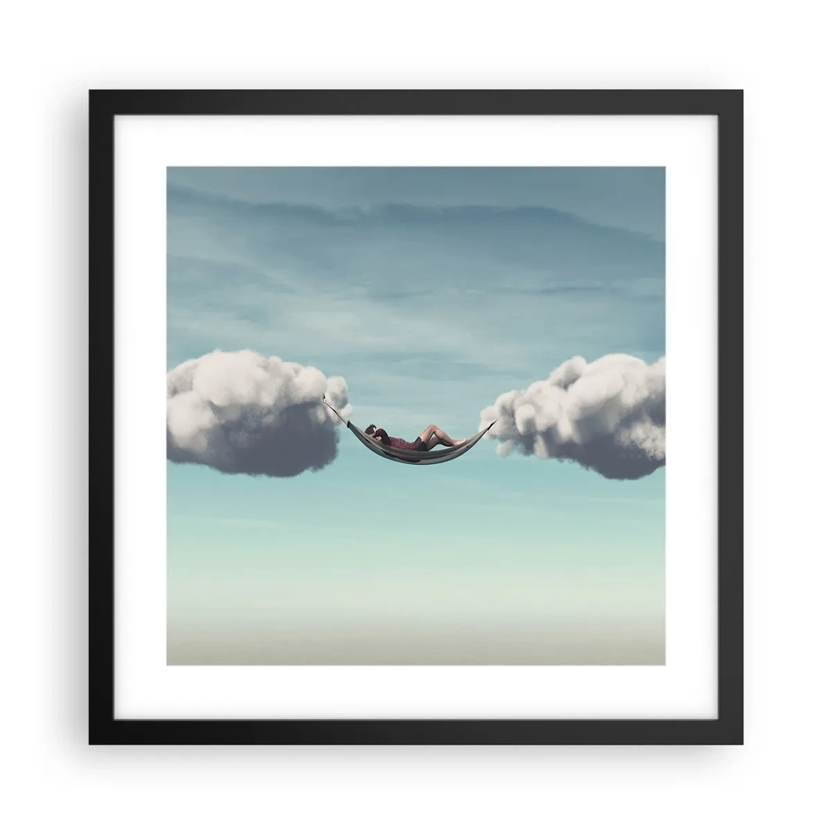 Affiche dans un cadre noir - Poster - Instant de bonheur - 40x40 cm