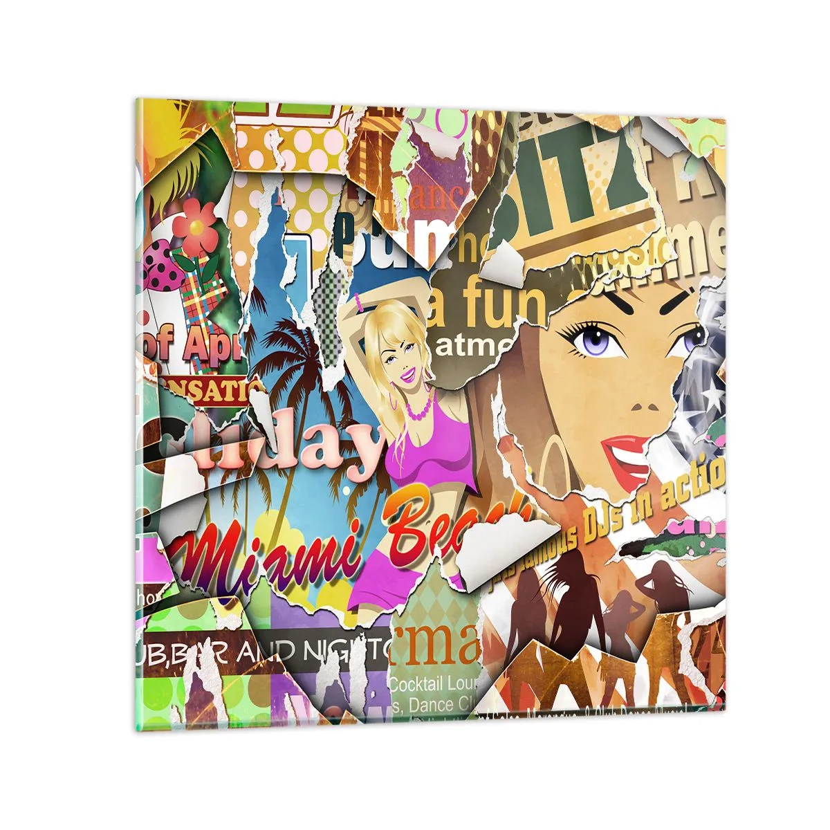 Impression sur verre - Image sur verre - Souvenirs de vacances - 70x70 cm