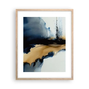 Affiche dans un chêne clair - Poster - Derrière le rideau - 40x50 cm