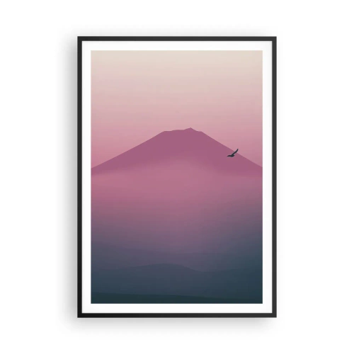 Affiche dans un cadre noir - Poster - Des pèlerins au dessus des nuages - 70x100 cm