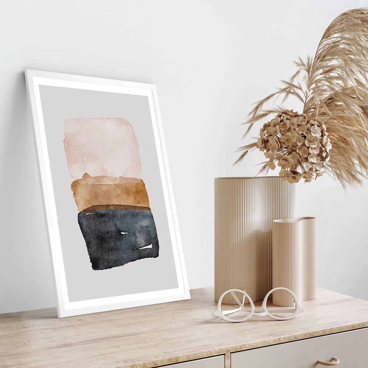 Affiche dans un cadre blanc - Poster - Composition de couleurs de la terre - 70x100 cm