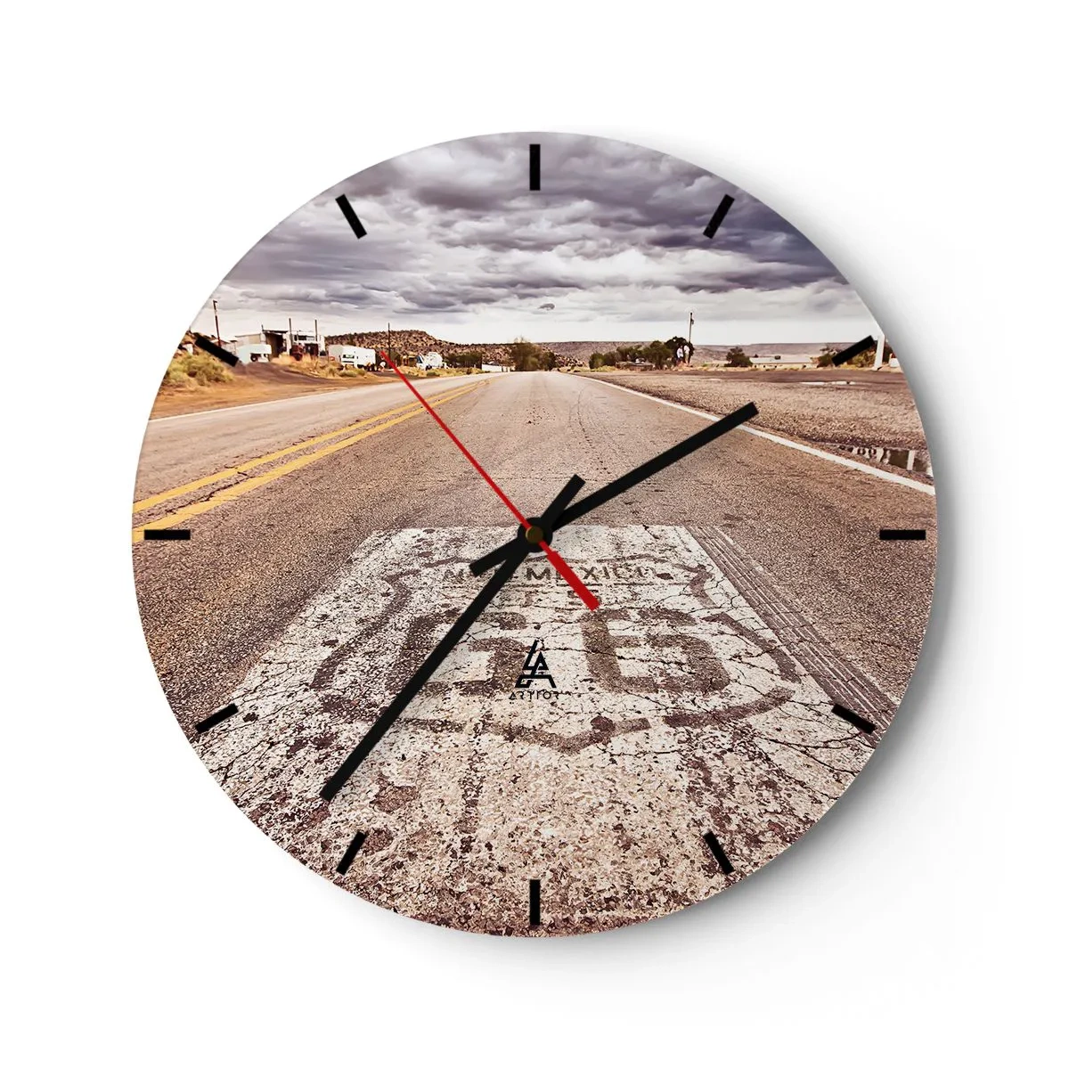 Horloge murale - Pendule murale - Mother Road - une légende américaine - 40x40 cm