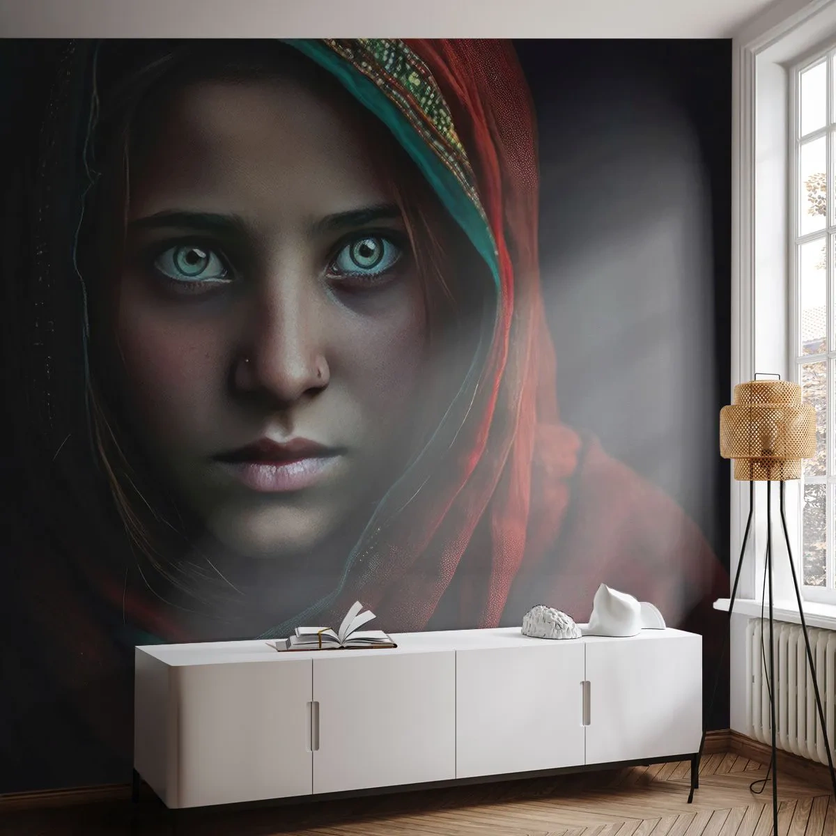 Papier Peint Photo Standard Eco - Princesse orientale - Fille, Portrait, Pakistan - 150x105 cm