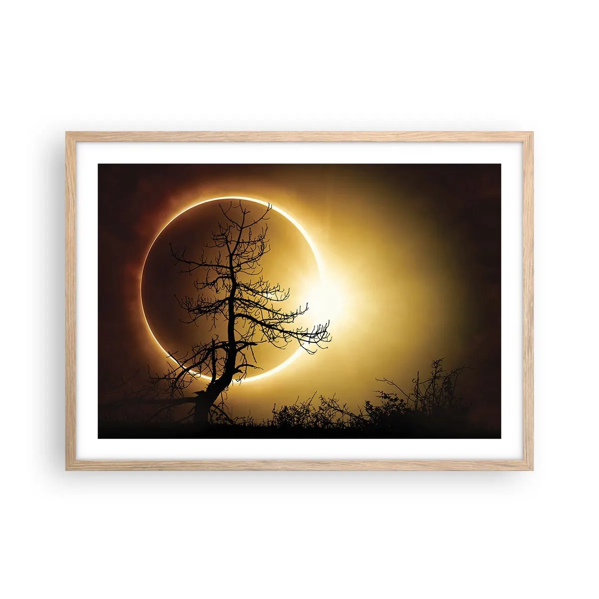 Affiche dans un chêne clair - Poster - Éclipse totale - 70x50 cm