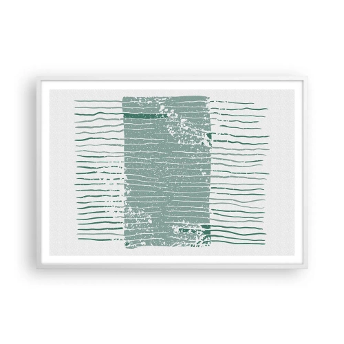 Affiche dans un cadre blanc - Poster - Abstraction de la mer - 100x70 cm