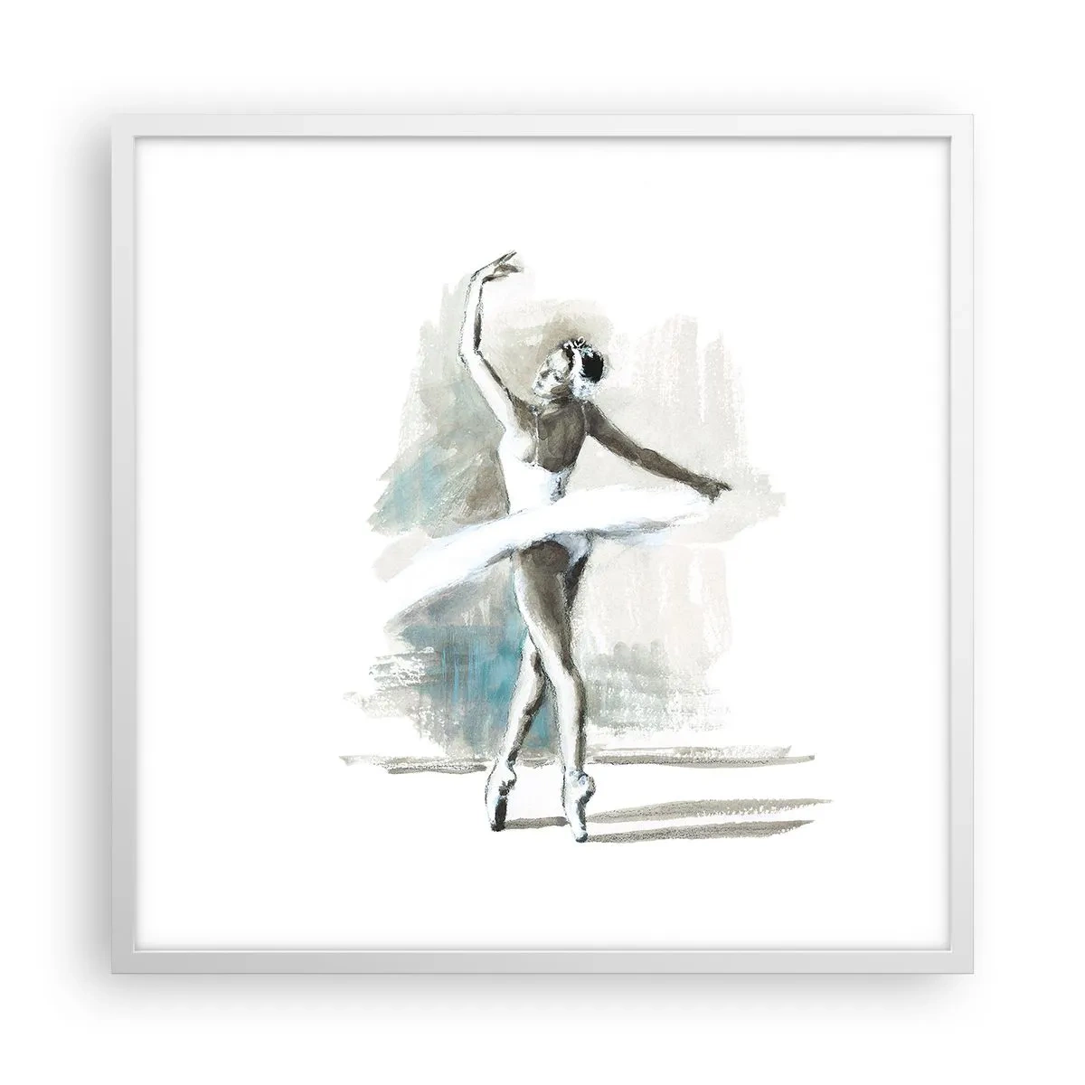 Affiche dans un cadre blanc - Poster - Enchantement du cygne - 60x60 cm