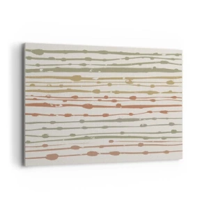 Impression sur toile - Image sur toile - Un motif de lignes aux tons chauds sur un fond clair - 100x70cm - Notation musicale des couleurs - Décoration murale moderne pour le salon et la chambre ARTTOR