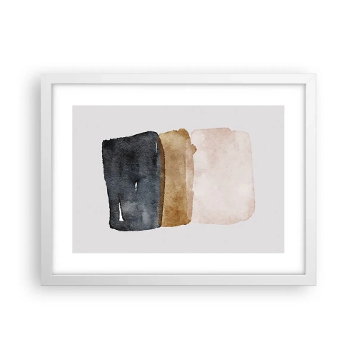 Affiche dans un cadre blanc - Poster - Composition de couleurs de la terre - 40x30 cm