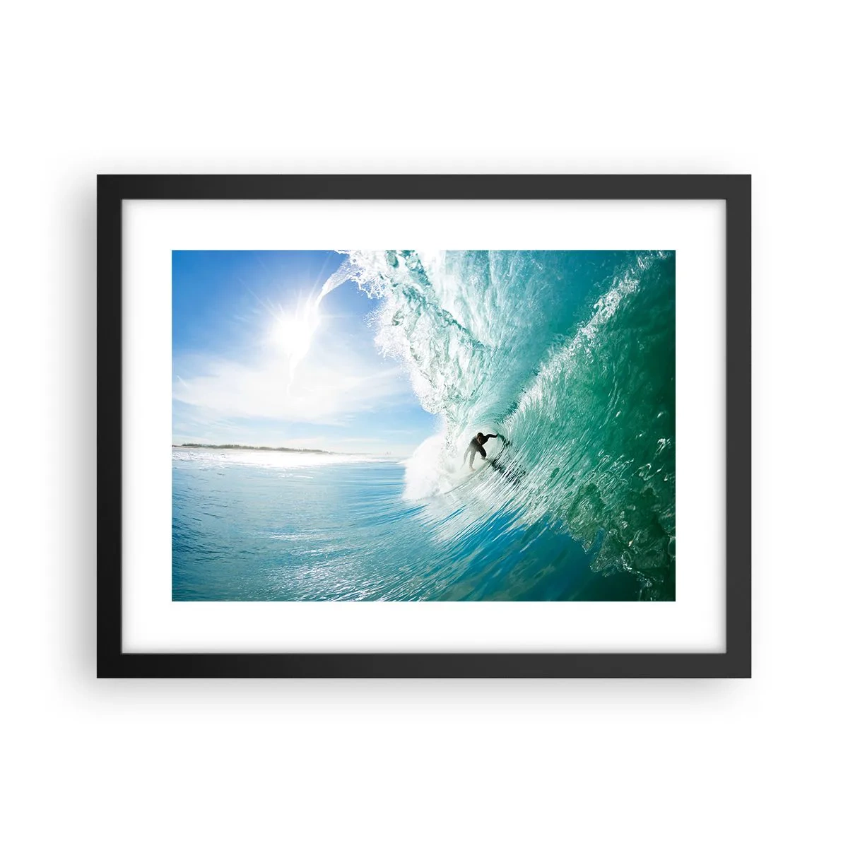 Affiche dans un cadre noir - Poster - Toujours sur la vague - 40x30 cm