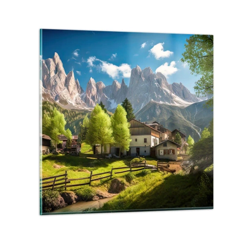 Impression sur verre - Image sur verre - Idylle alpine - 30x30 cm
