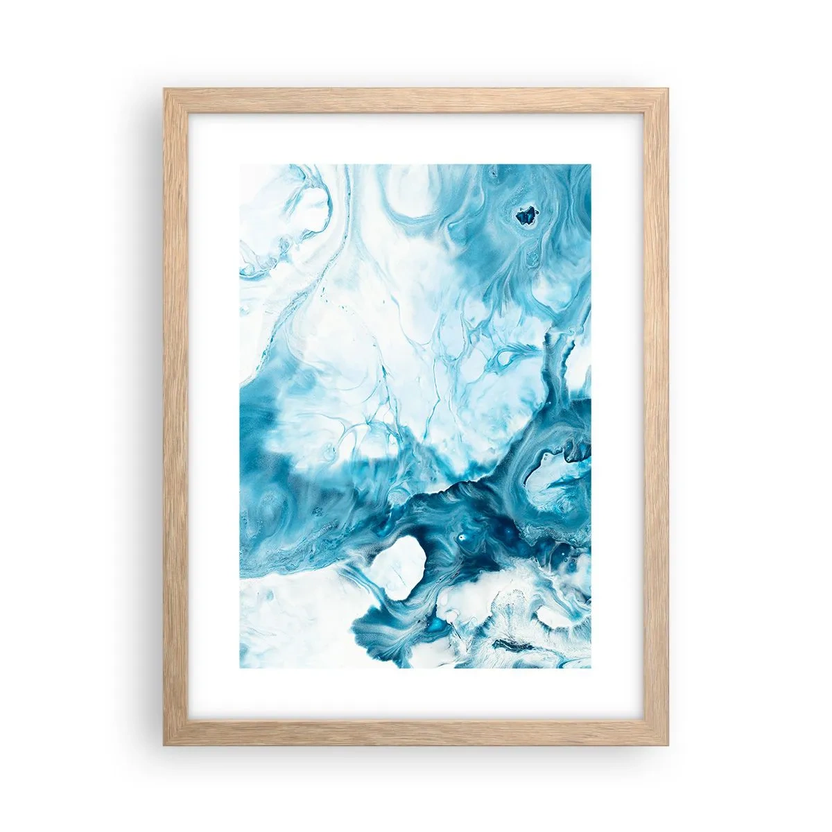 Affiche dans un chêne clair - Poster - Concert de bleu - 30x40 cm