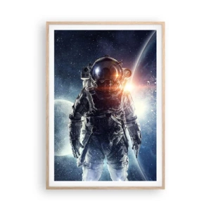 Affiche dans un chêne clair - Poster - Aventure spatiale - 70x100 cm