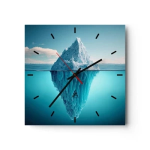 Horloge murale - Pendule murale - Un iceberg visible au-dessus et au-dessous de la surface de l'eau - 30x30cm - Reine de Glace - Décoration murale moderne pour le salon et la chambre ARTTOR
