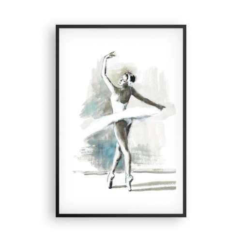 Affiche dans un cadre noir - Poster - Enchantement du cygne - 61x91 cm