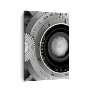 Impression sur toile - Image sur toile - L'objectif d'un vieil appareil photo - 50x70cm - Histoire d'Hollywood - Décoration murale moderne pour le salon et la chambre ARTTOR