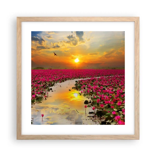 Affiche dans un chêne clair - Poster - La vie secrète du lac - 40x40 cm