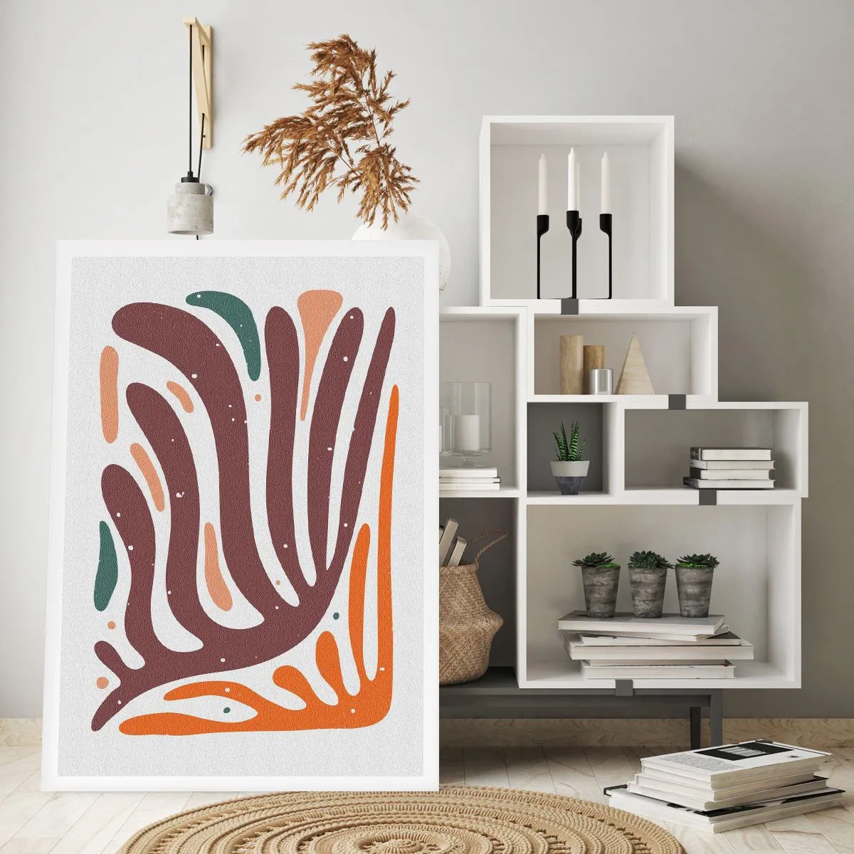 Affiche - Poster - Composition organique rayonnante - 30x40 cm
