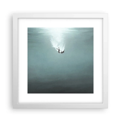 Affiche dans un cadre blanc - Poster - Dans les bras de l'océan - 30x30 cm