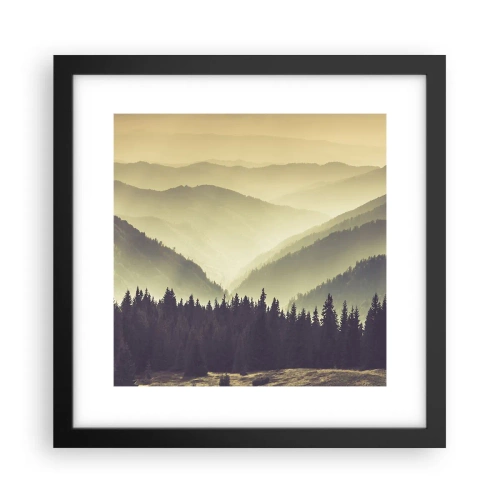 Affiche dans un cadre noir - Poster - Derrière les sept montagnes… - 30x30 cm