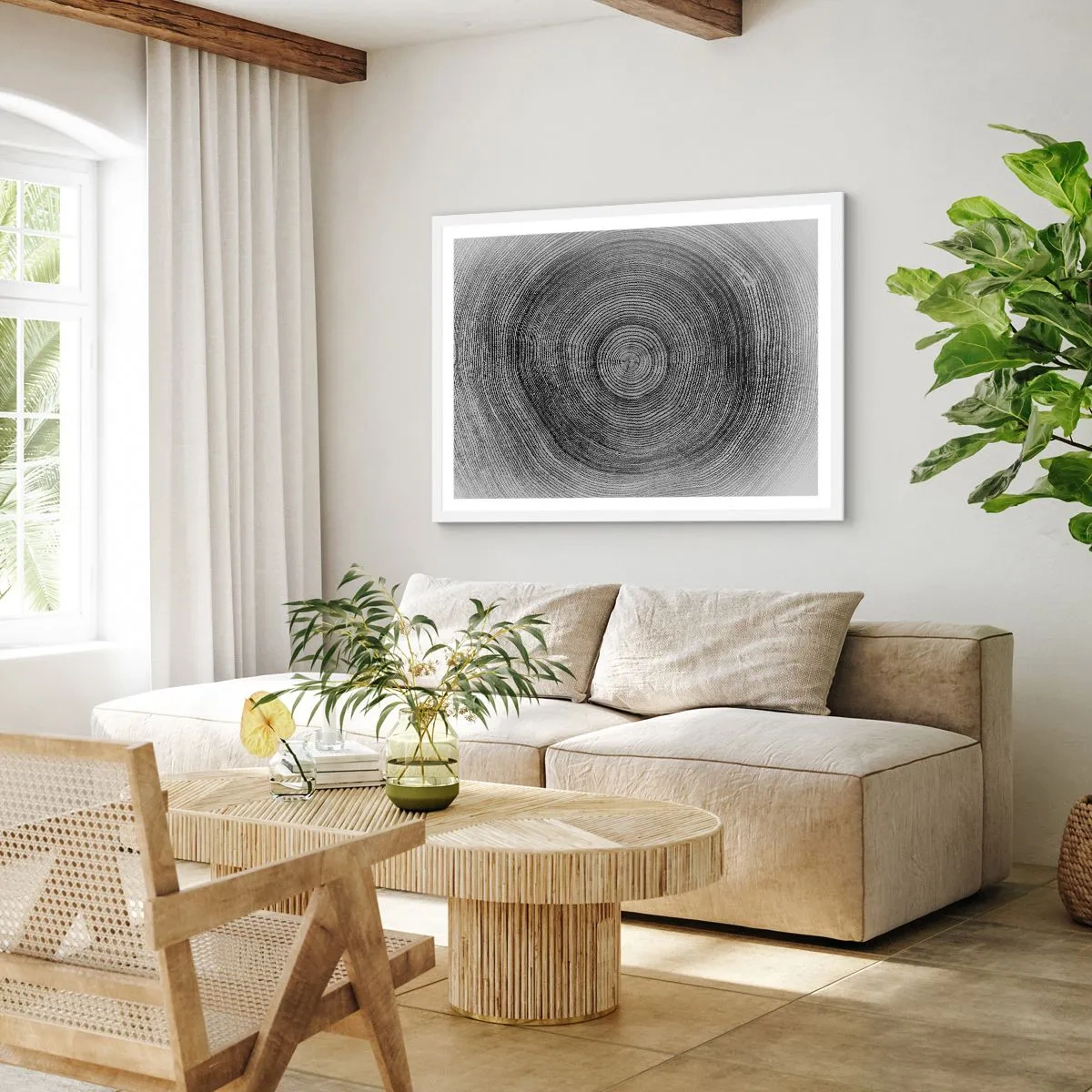 Affiche dans un cadre blanc - Poster - Signe du temps - 70x50 cm