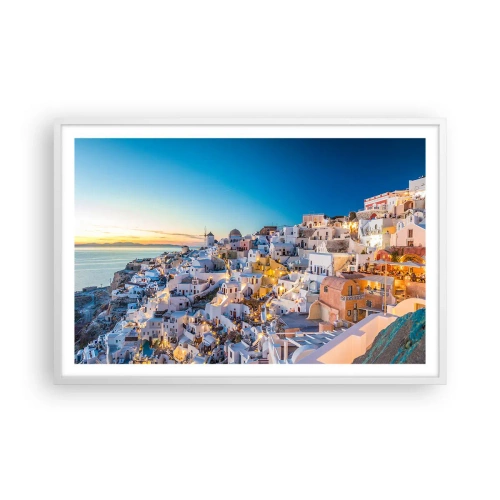 Affiche dans un cadre blanc - Poster - L'essence de la grecque - 91x61 cm