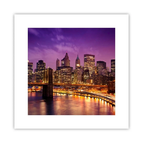 Affiche - Poster - Manhathann or violet - 30x30 cm