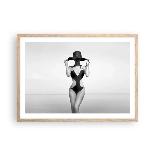 Affiche dans un chêne clair - Poster - Mon prénom? Élégance - 70x50 cm