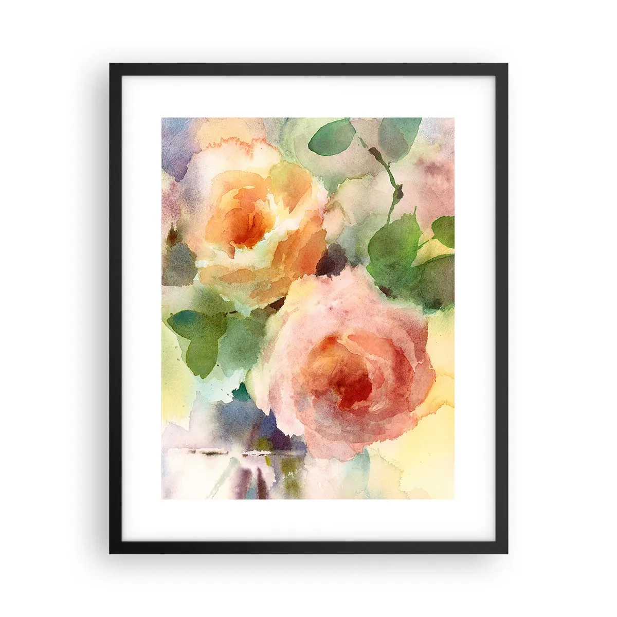 Affiche dans un cadre noir - Poster - Délicat comme l'aquarelle - 40x50 cm