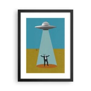 Affiche dans un cadre noir - Poster - Rencontre proche - 30x40 cm