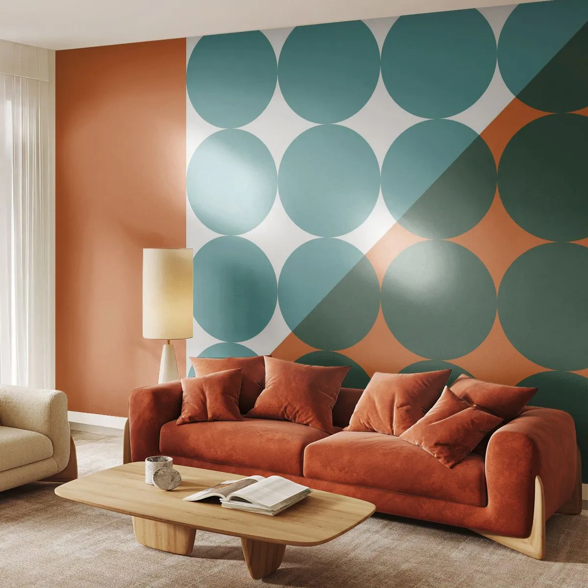 Papier Peint Autocollant Deluxe Sticker - En haut et en diagonale - Abstraction, Morceau, Graphique - 350x256 cm