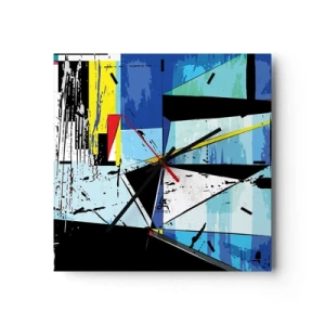Horloge murale - Pendule murale - Composition géométrique abstraite aux couleurs vives - 30x30cm - Regardez le monde sous un certain angle… - Décoration murale moderne pour le salon et la chambre ARTTOR