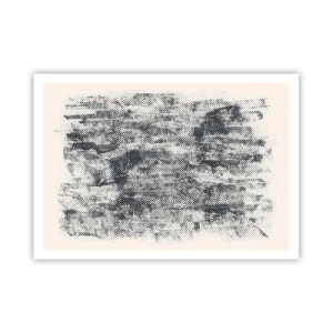 Affiche - Poster - Composition brumeuse abstraite dans des tons de gris - 100x70cm - Composition brumeuse - Décoration murale moderne pour le salon et la chambre ARTTOR