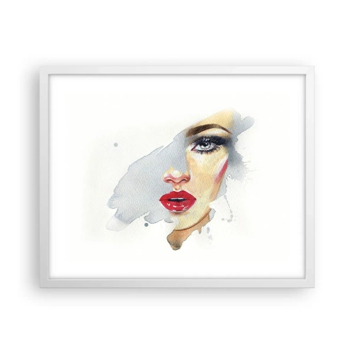 Affiche dans un cadre blanc - Poster - Reflet dans une goutte d'eau - 50x40 cm