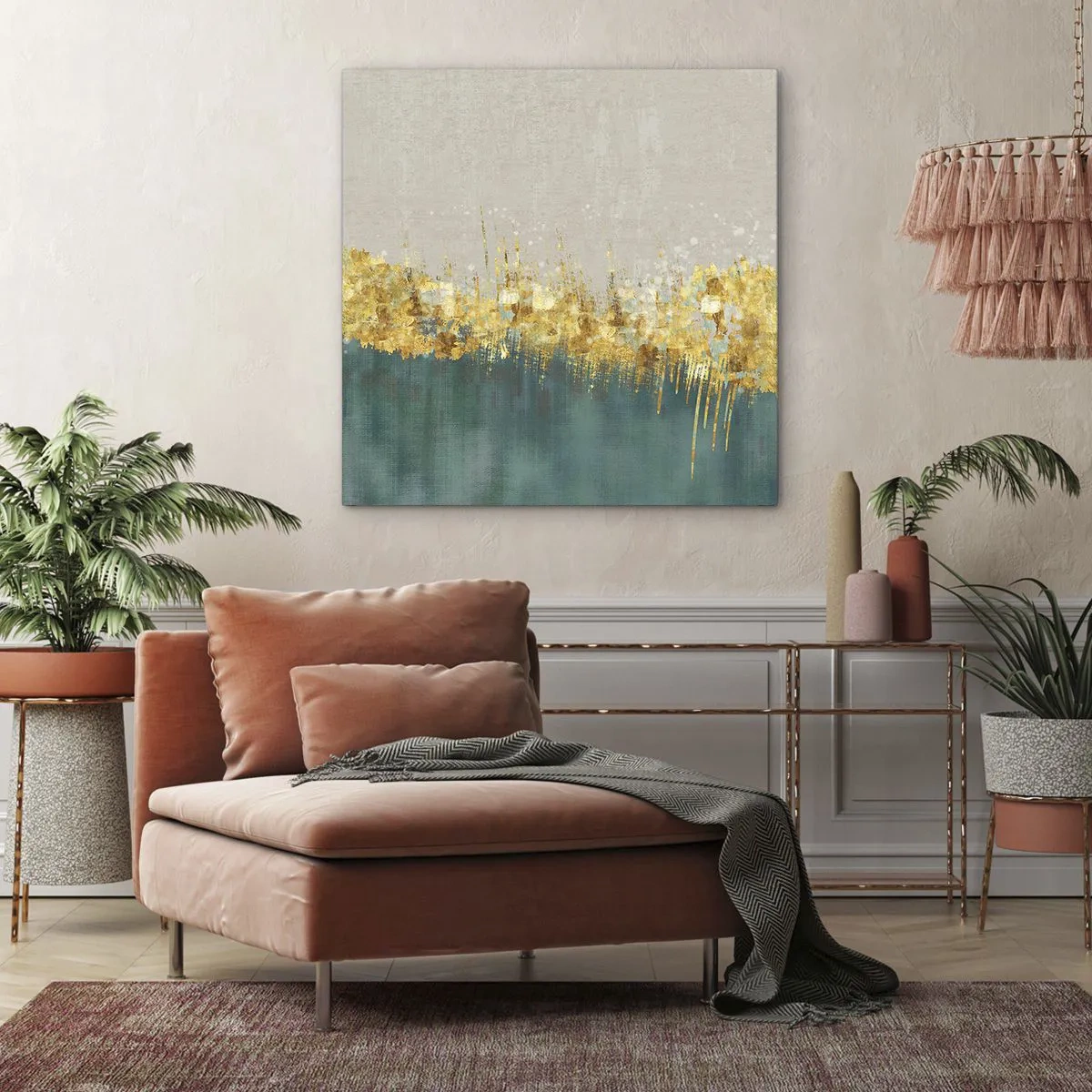 Impression sur toile - Image sur toile - La frontière dorée - 70x70 cm