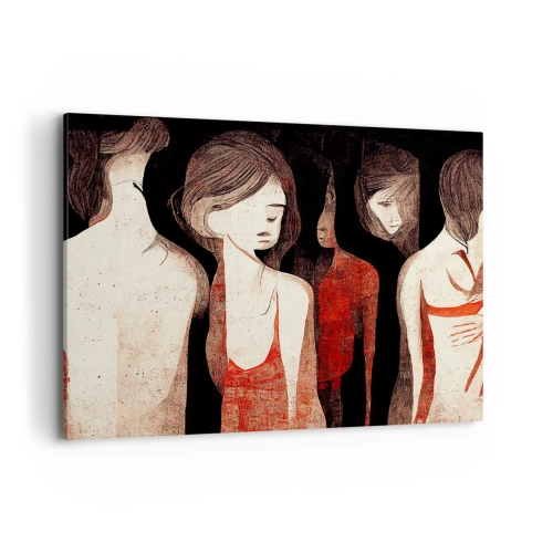 Impression sur toile - Image sur toile - Figures artistiques dans une composition abstraite - 100x70cm - Madones des ténèbres - Décoration murale moderne pour le salon et la chambre ARTTOR