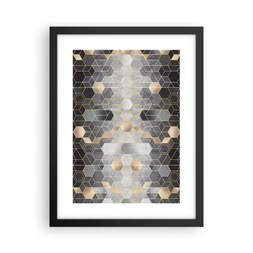 Affiche dans un cadre noir - Poster - Composition de diamants - 30x40 cm