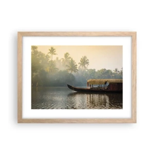 Affiche dans un chêne clair - Poster - Maison sur la rivière - 40x30 cm