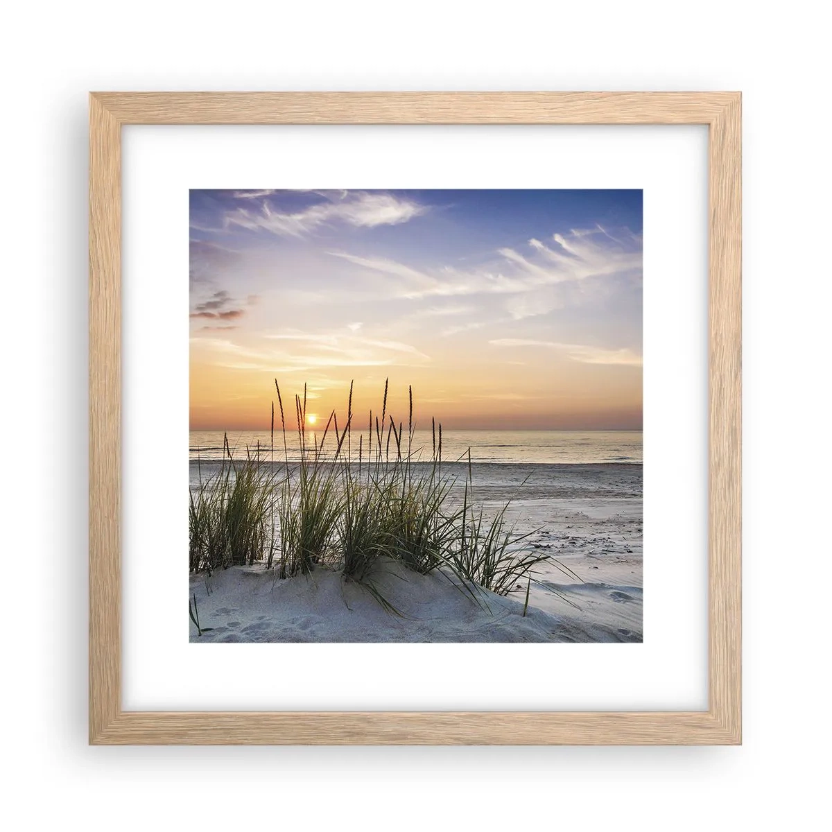 Affiche dans un chêne clair - Poster - Regarde, pense, ressent - 30x30 cm