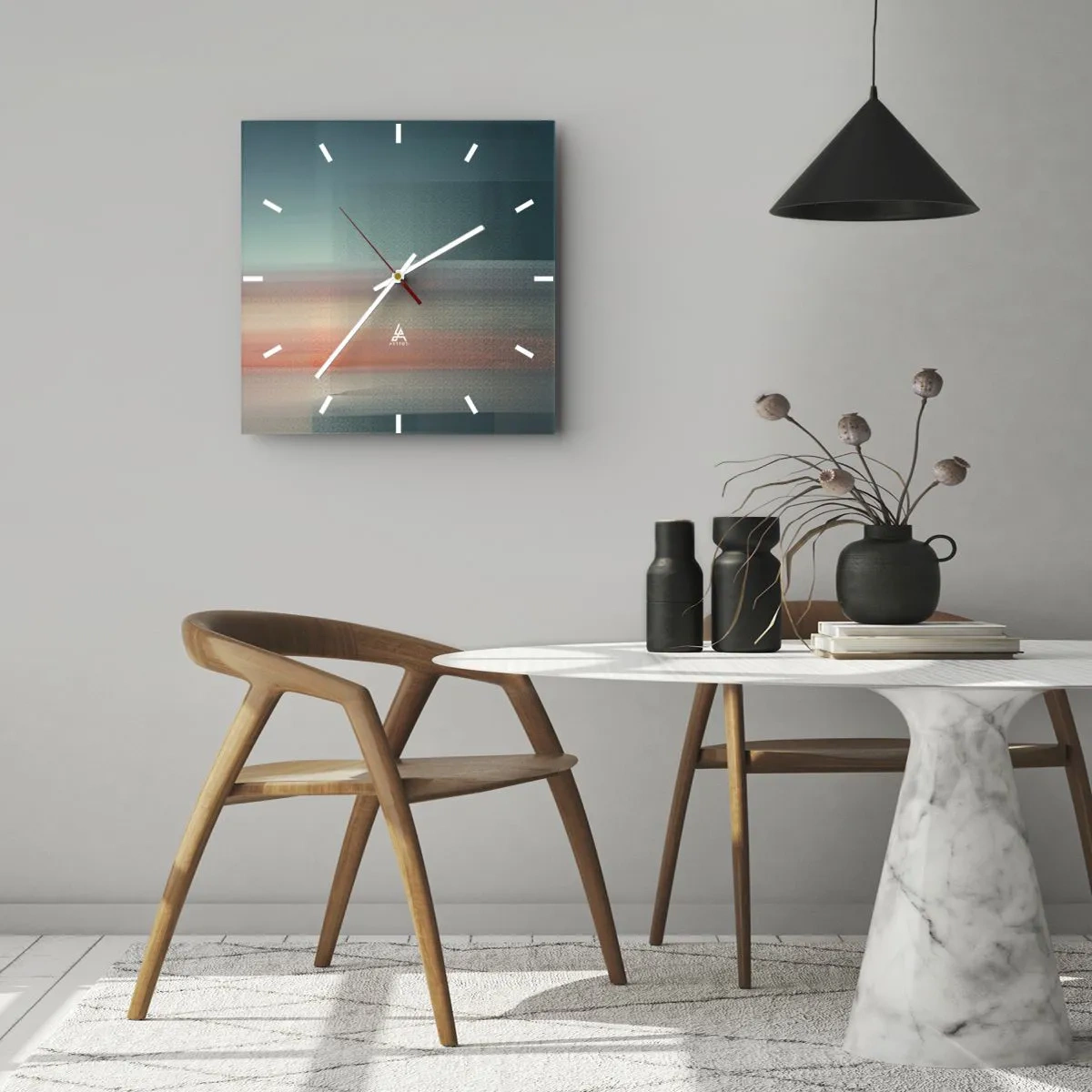 Horloge murale - Pendule murale - Résumé : vagues de lumière - 30x30 cm