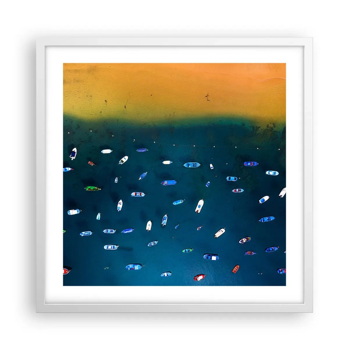 Affiche dans un cadre blanc - Poster - Jeu de vacances - 50x50 cm