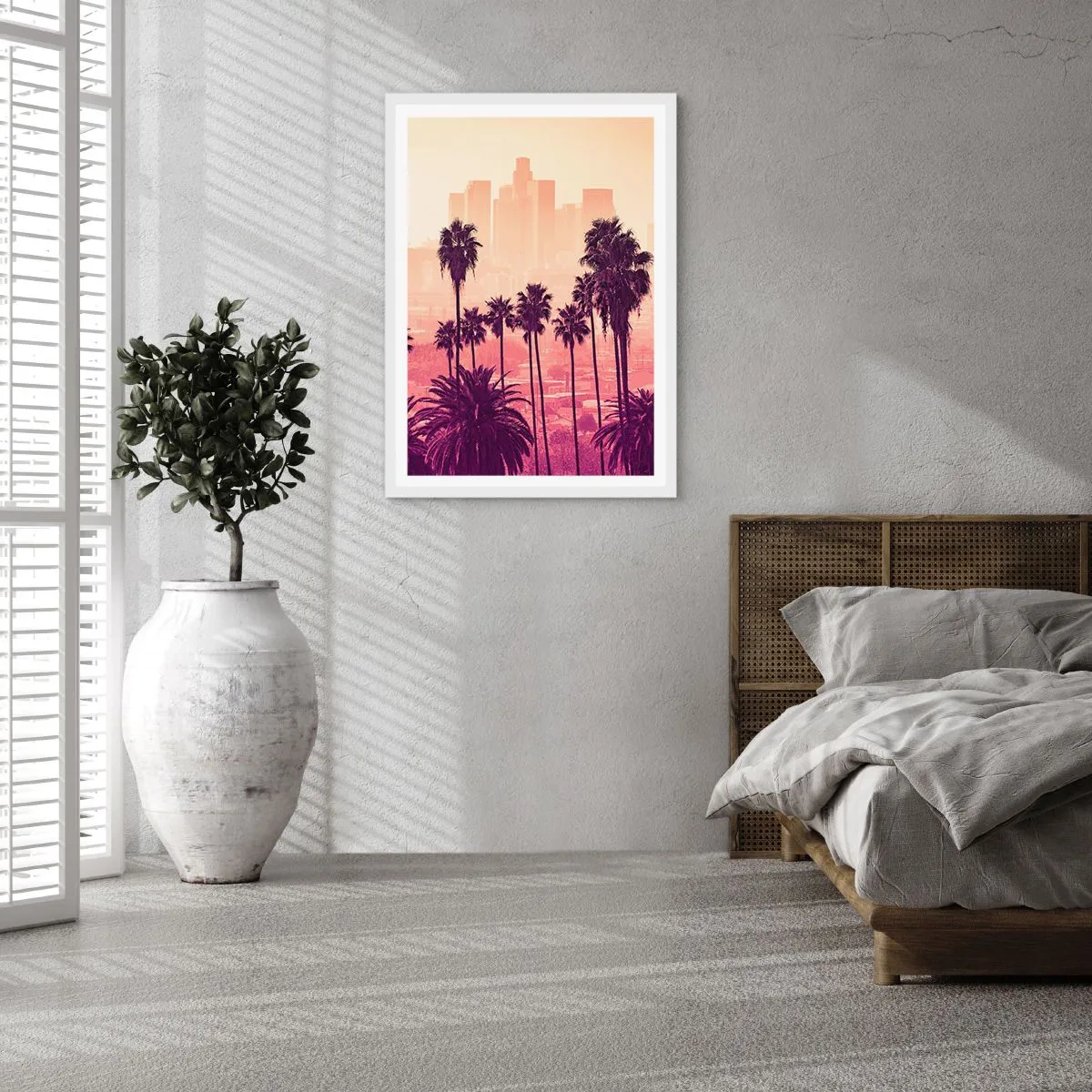 Affiche dans un cadre blanc - Poster - Paysage californien - 30x40 cm