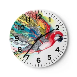 Horloge murale - Pendule murale - Vivez haut en couleurs - 30x30 cm