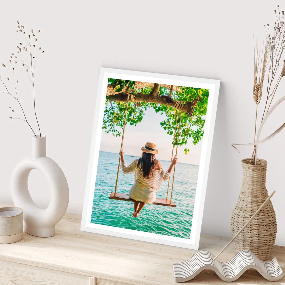 Affiche dans un cadre blanc - Poster - La vie est belle - 30x40 cm