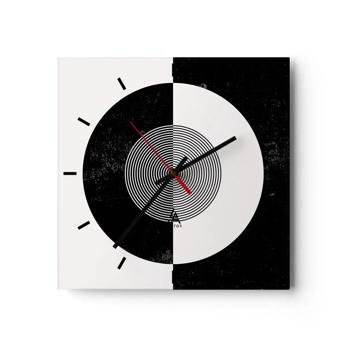 Horloge murale - Pendule murale - Harmonie de noir et blanc - 40x40 cm