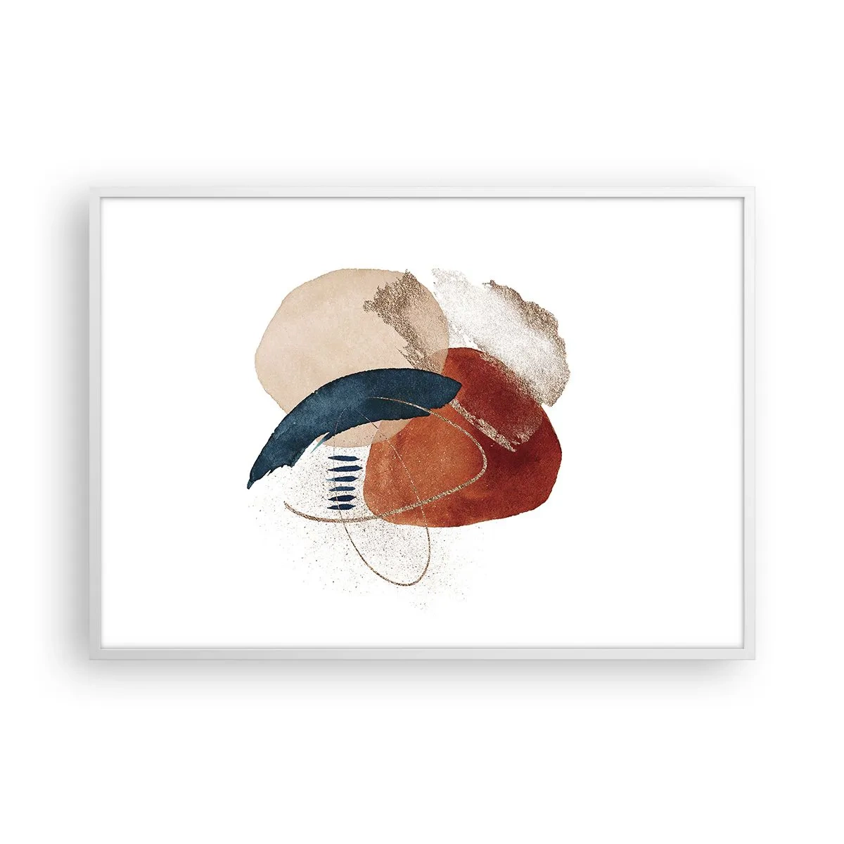 Affiche dans un cadre blanc - Poster - Composition ovale - 100x70 cm