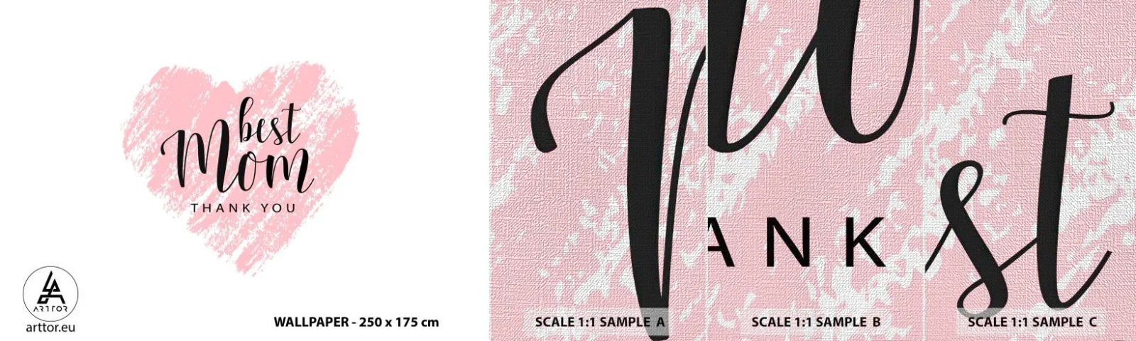 Échantillon de Papier Peint Premium Canvas - Toujours au bon moment - Cœur, Amour, Fête des mères - 100x30 cm