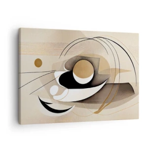 Impression sur toile - Image sur toile - Composition abstraite dans les tons beige et noir - 70x50cm - Composition : l'essence des choses - Décoration murale moderne pour le salon et la chambre ARTTOR